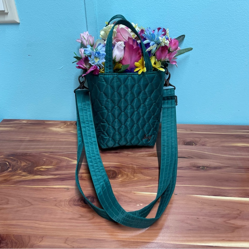 Quilted dark green cross body LUG Handbag